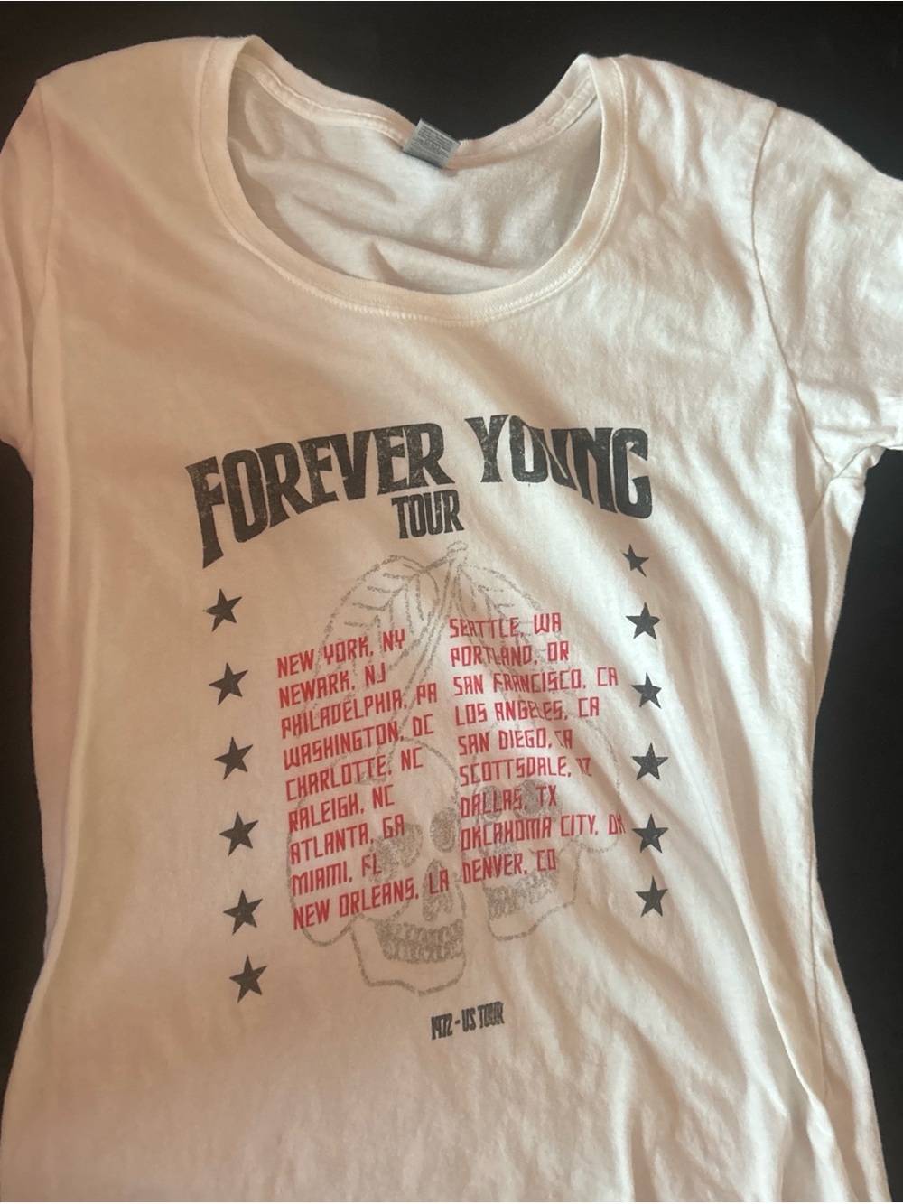 Forever Young Tour White Graphic Tee - Women